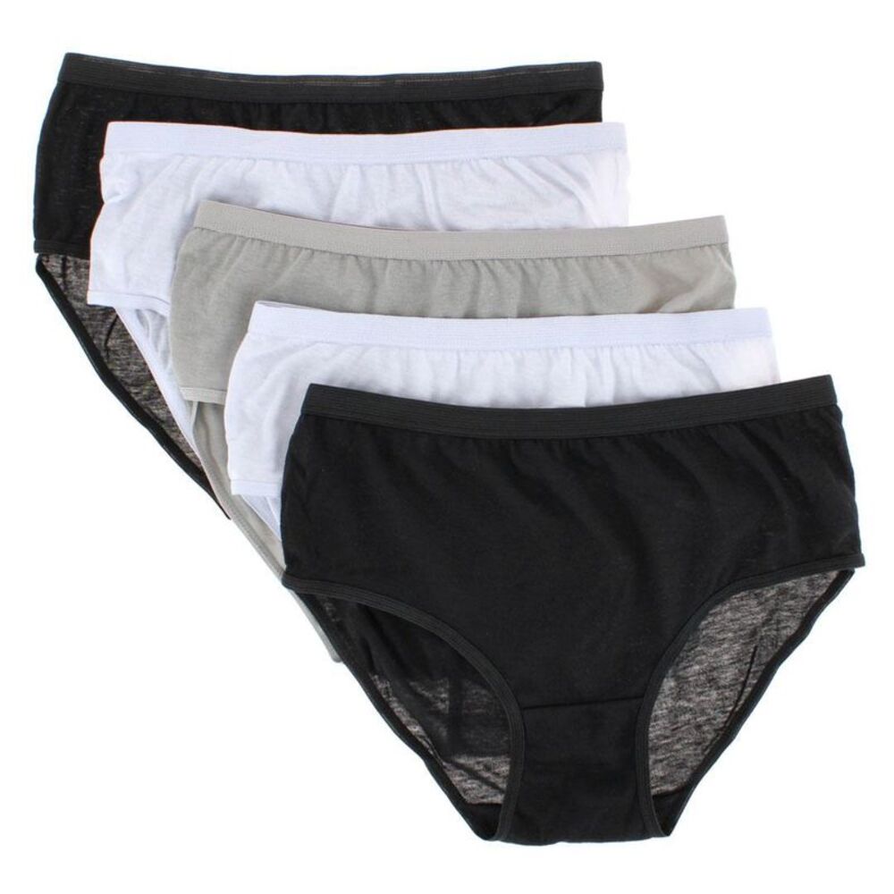 CTM Women's Assorted Cotton Briefs (5 Pack)